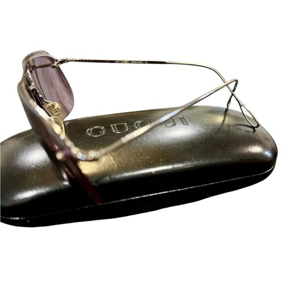 Gucci Silver and Brown GG Patterned Sunglasses - Picture 7 of 9